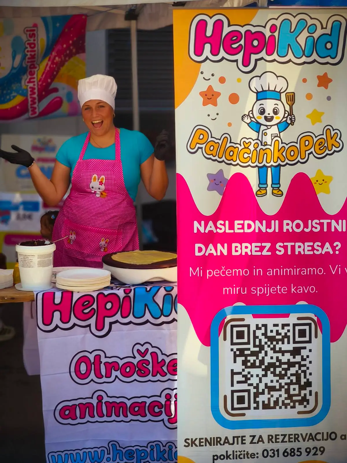 HepiKid PalačinkoPek stojnica za palačinke na dogodku v Ljubljani