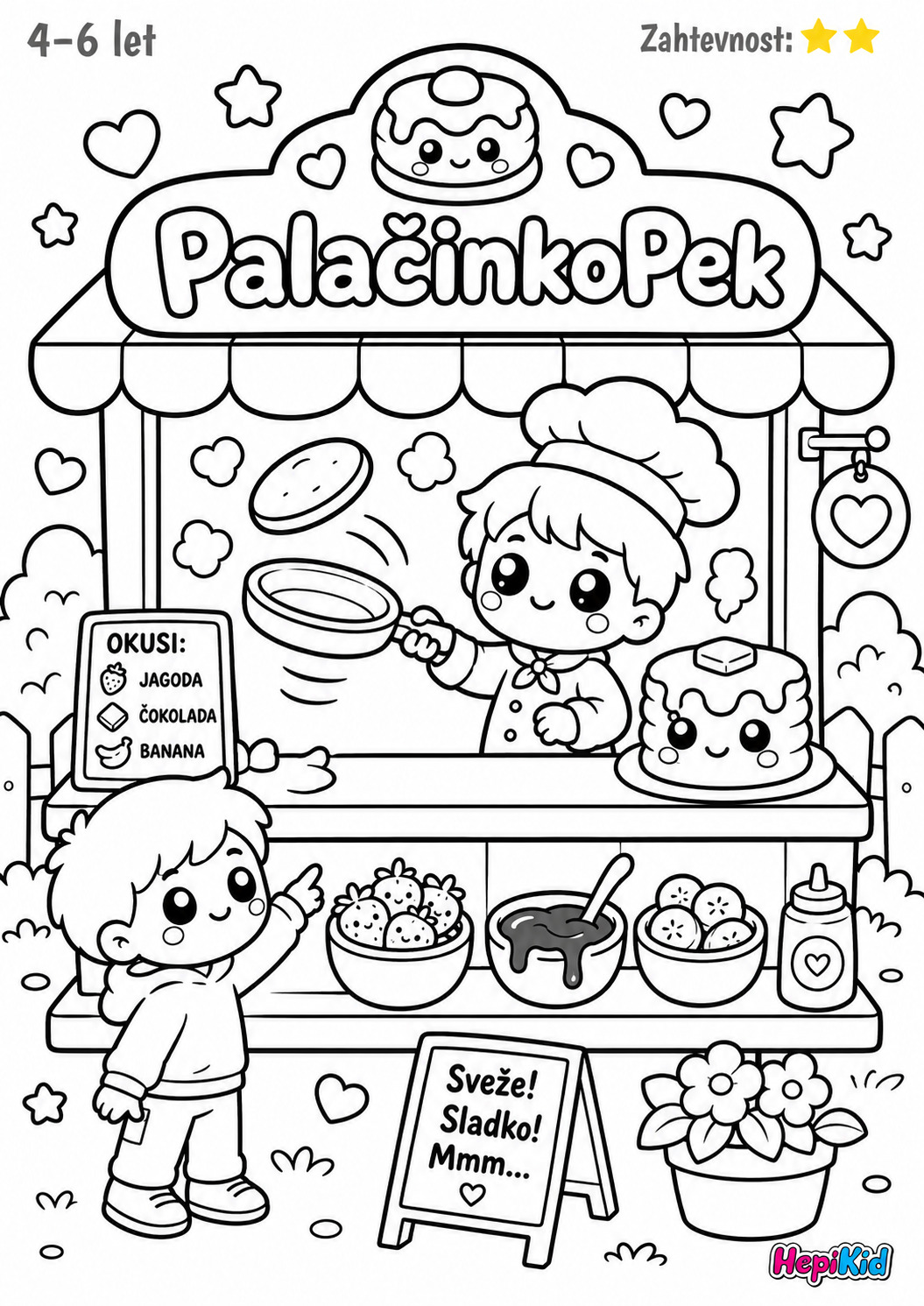 Pobarvanka hepikid za otroke 4–6 let