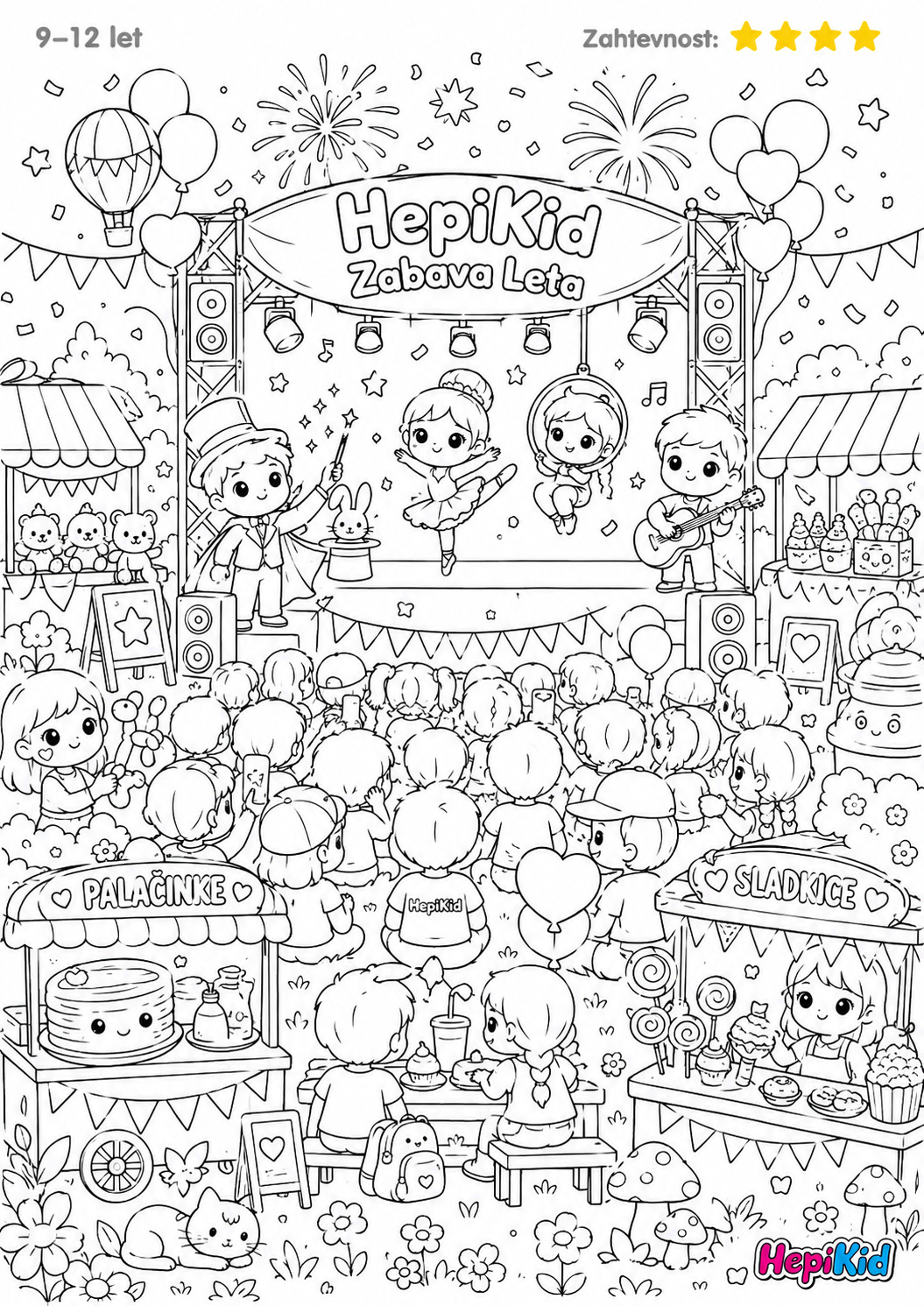 Pobarvanka hepikid za otroke 9–12 let